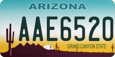 AZ license plate AAE6520