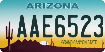 AZ license plate AAE6523