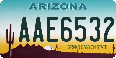 AZ license plate AAE6532