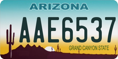 AZ license plate AAE6537