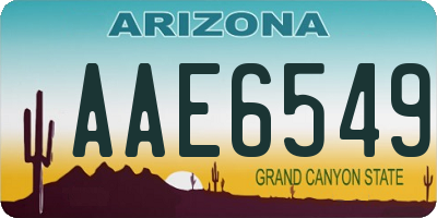 AZ license plate AAE6549