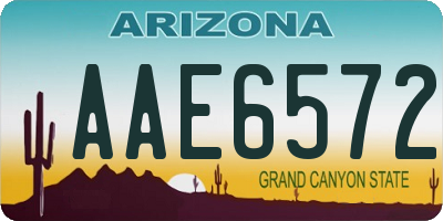 AZ license plate AAE6572