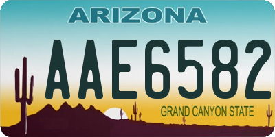 AZ license plate AAE6582