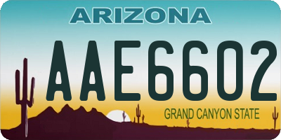 AZ license plate AAE6602