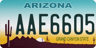 AZ license plate AAE6605