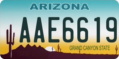 AZ license plate AAE6619