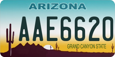 AZ license plate AAE6620