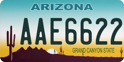 AZ license plate AAE6622