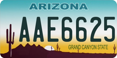 AZ license plate AAE6625