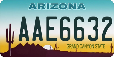 AZ license plate AAE6632