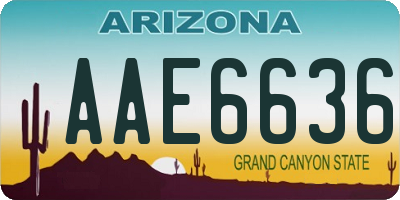 AZ license plate AAE6636