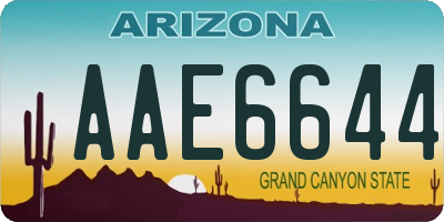 AZ license plate AAE6644