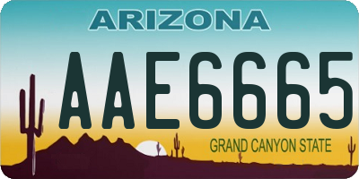 AZ license plate AAE6665