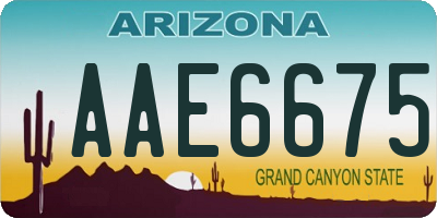 AZ license plate AAE6675