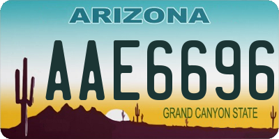 AZ license plate AAE6696