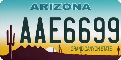 AZ license plate AAE6699