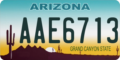AZ license plate AAE6713