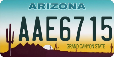AZ license plate AAE6715