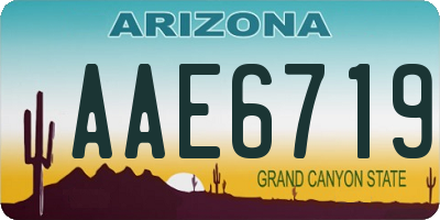 AZ license plate AAE6719