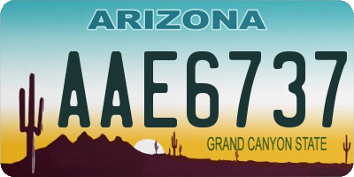 AZ license plate AAE6737