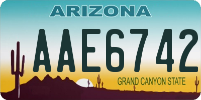 AZ license plate AAE6742