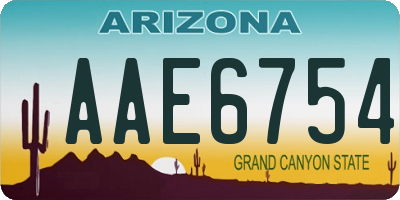 AZ license plate AAE6754
