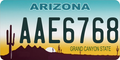 AZ license plate AAE6768