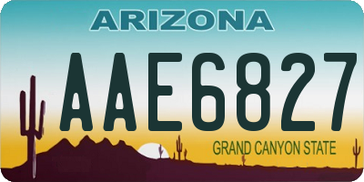 AZ license plate AAE6827