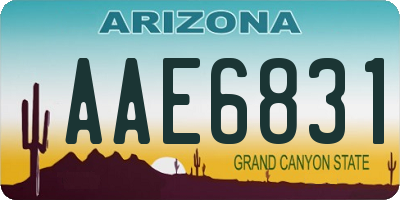 AZ license plate AAE6831