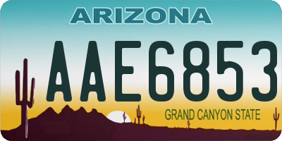 AZ license plate AAE6853
