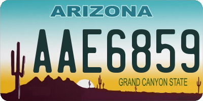 AZ license plate AAE6859