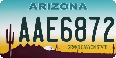 AZ license plate AAE6872
