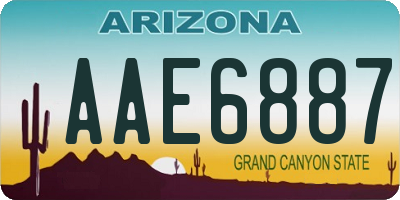 AZ license plate AAE6887