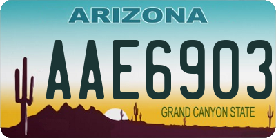 AZ license plate AAE6903