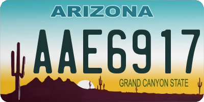 AZ license plate AAE6917