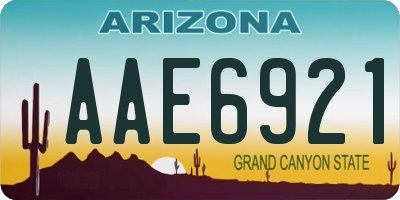 AZ license plate AAE6921