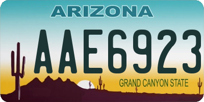 AZ license plate AAE6923
