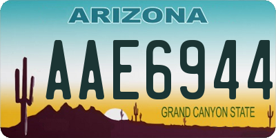 AZ license plate AAE6944