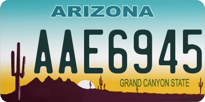 AZ license plate AAE6945