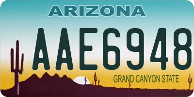 AZ license plate AAE6948