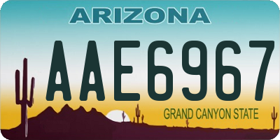 AZ license plate AAE6967