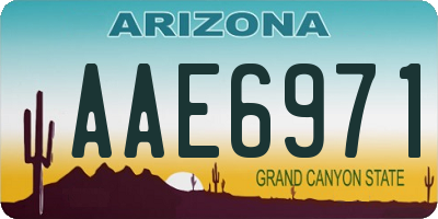 AZ license plate AAE6971