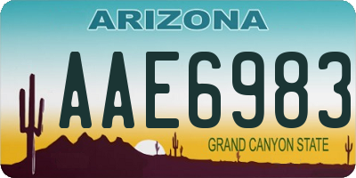 AZ license plate AAE6983