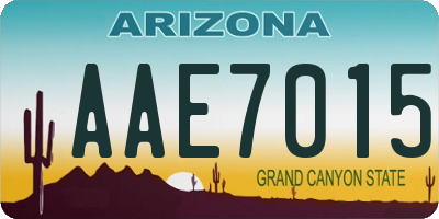 AZ license plate AAE7015