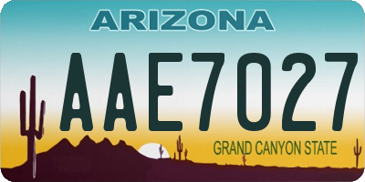 AZ license plate AAE7027