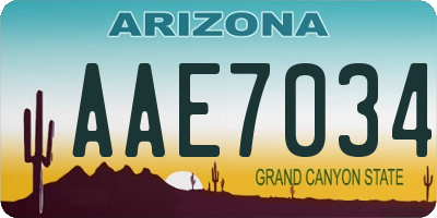 AZ license plate AAE7034