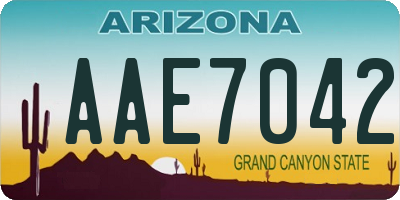 AZ license plate AAE7042