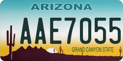 AZ license plate AAE7055