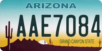 AZ license plate AAE7084