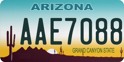 AZ license plate AAE7088